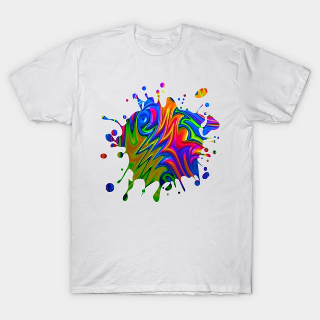 Psychedelic Rainbow Fractal T-Shirt by BHDigitalArt